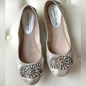 ANTONIO MELANI Metallic Embellished Flats